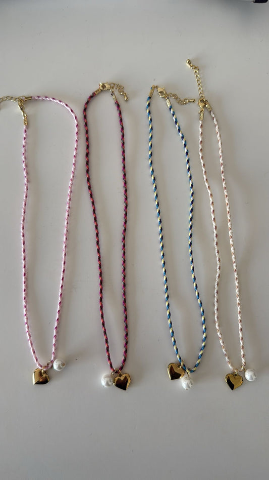 Small Heart Rope Necklace