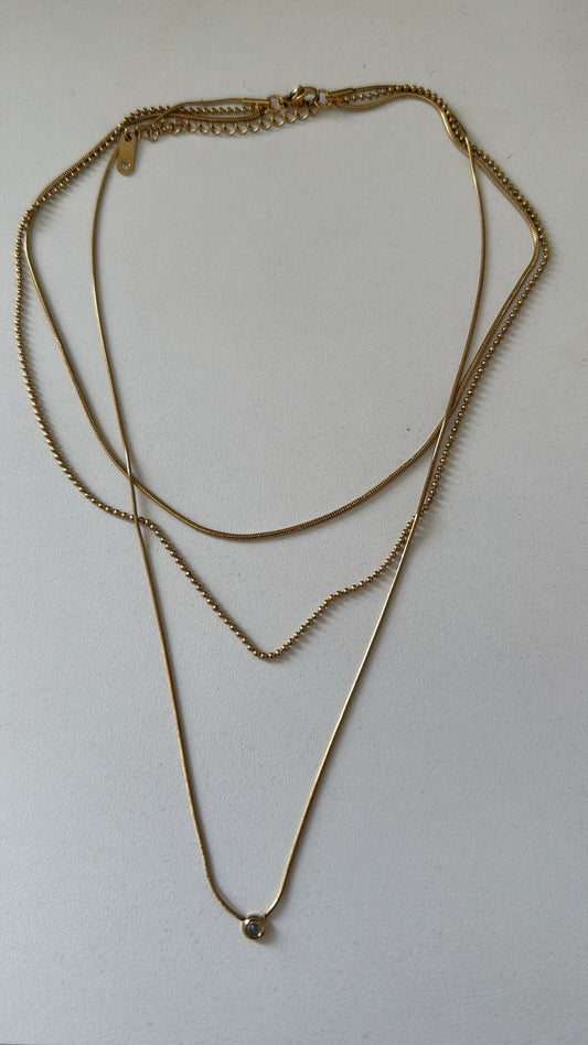 Triple Gold Necklace
