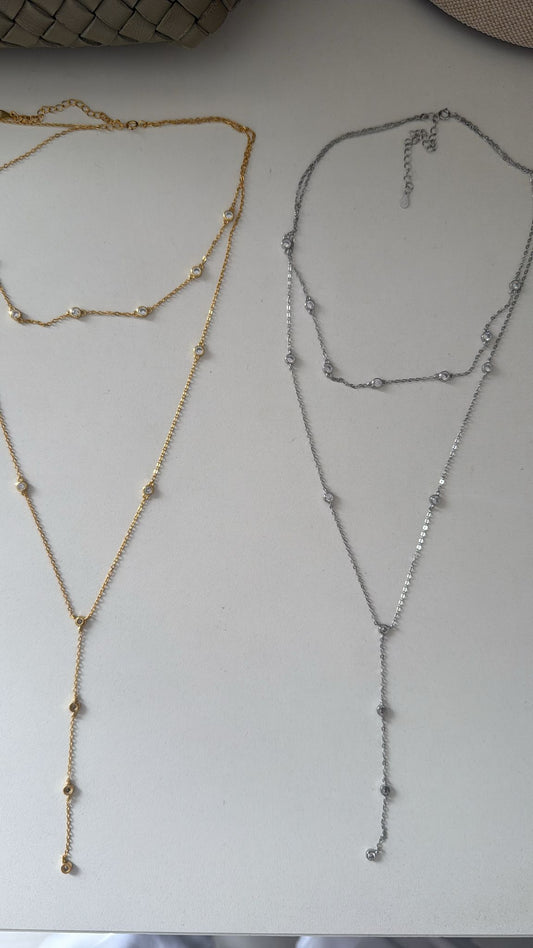 Double Spot Chain Necklace