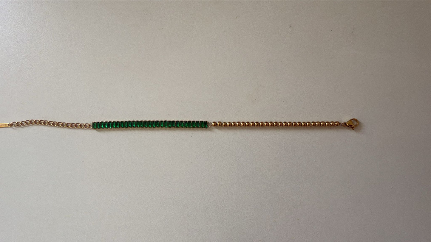 Half Green Ball Bracelet