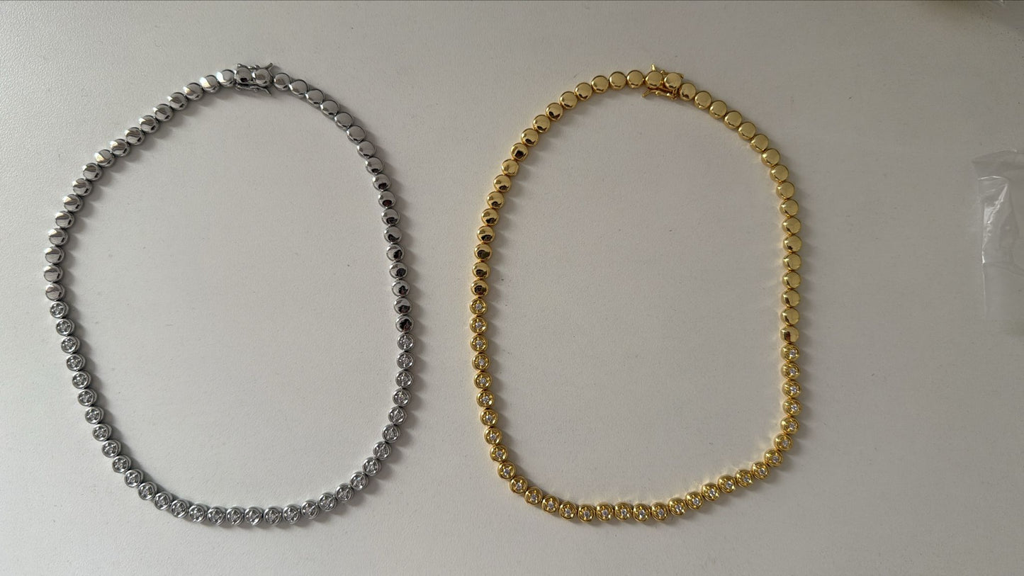 Half Tennis Necklace