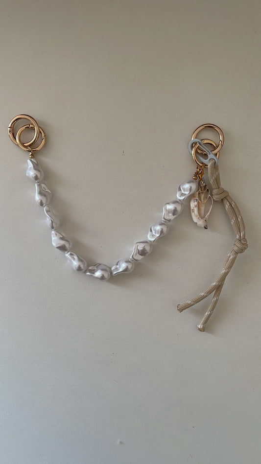 Beige Shell Bag Charm