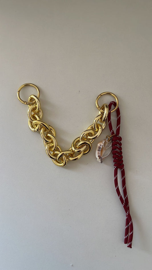 Burgundy Shell Bag Charm