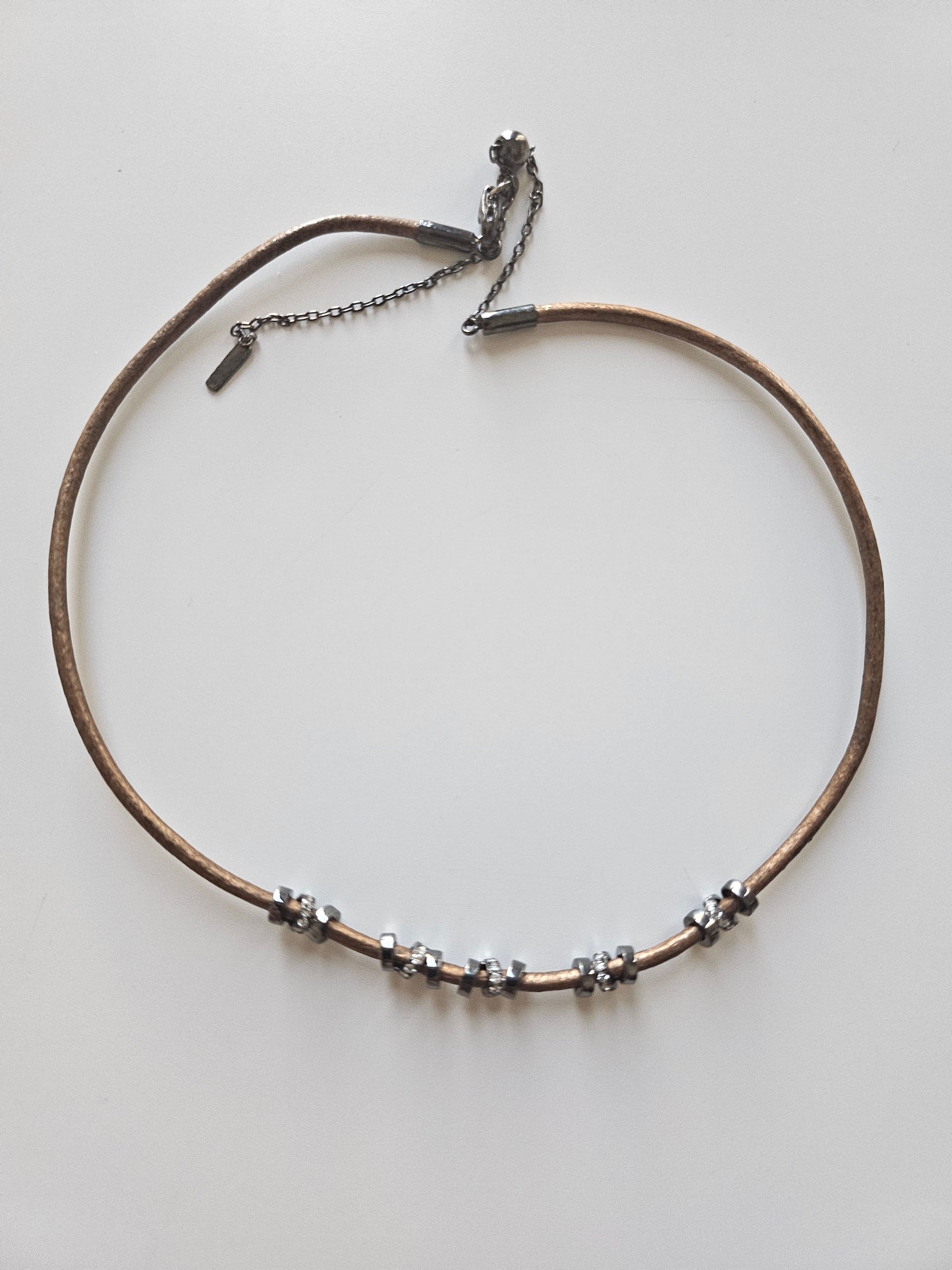 Mini Sphere Leather Necklace