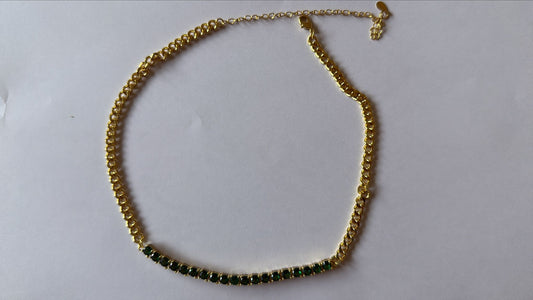 Half Green Chain Necklace