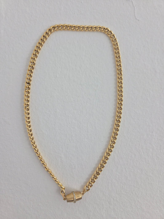 Diam Mini Barrel Chain Necklace