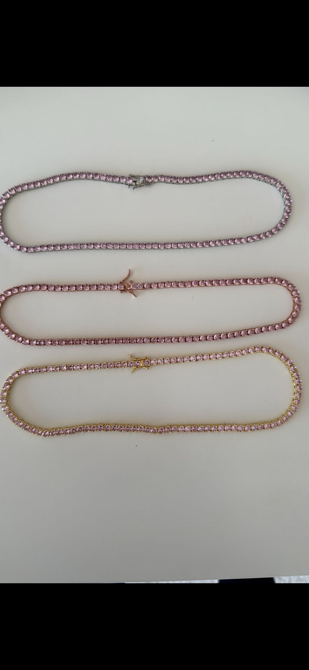 Pink Small Tennis Necklace